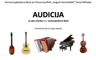AUDICIJA ZA UPIS U 1. RAZRED GLAZBENE ŠKOLE